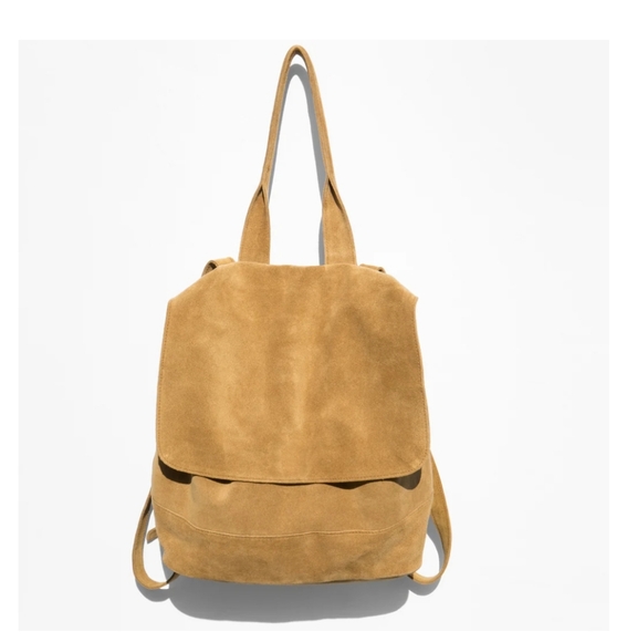 Clyde "Room" Golden Brown Suede Backpack - Picture 2 of 14